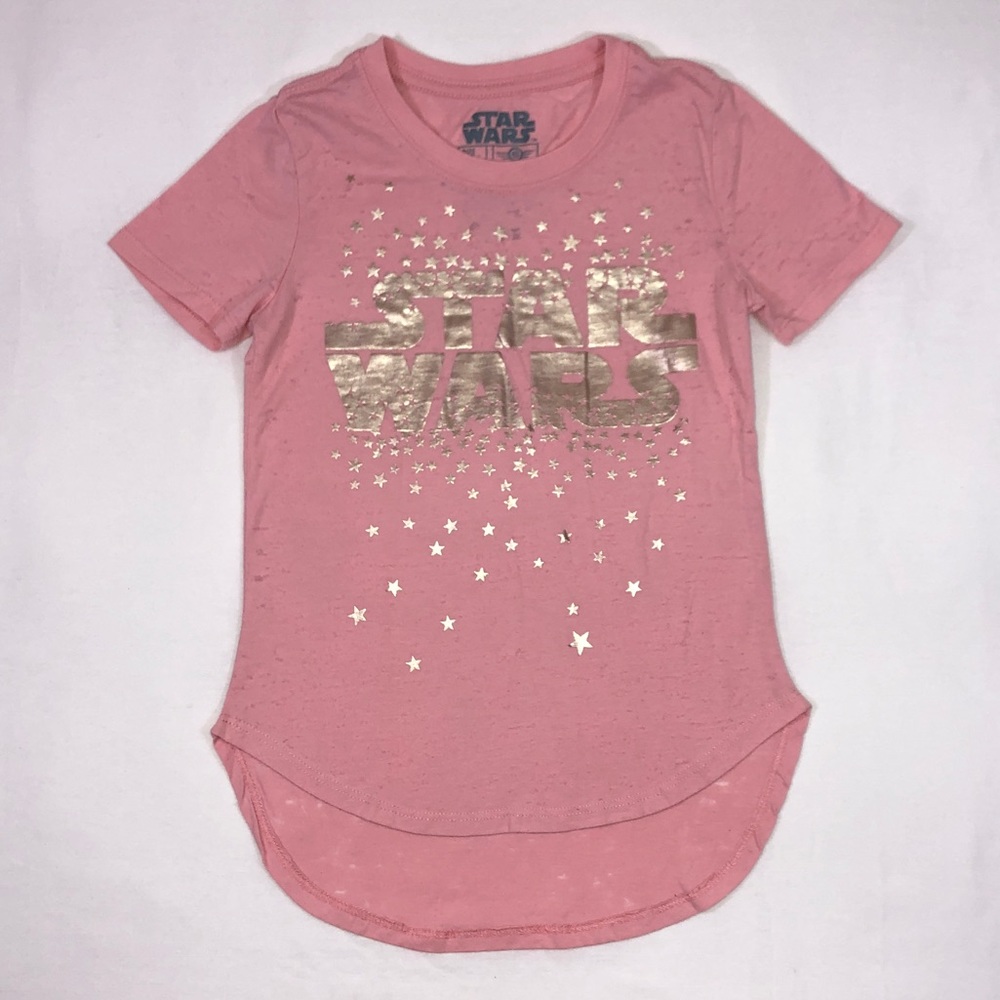 Star Wars Pink Gold Tee Shirt Girls Size 6/6X